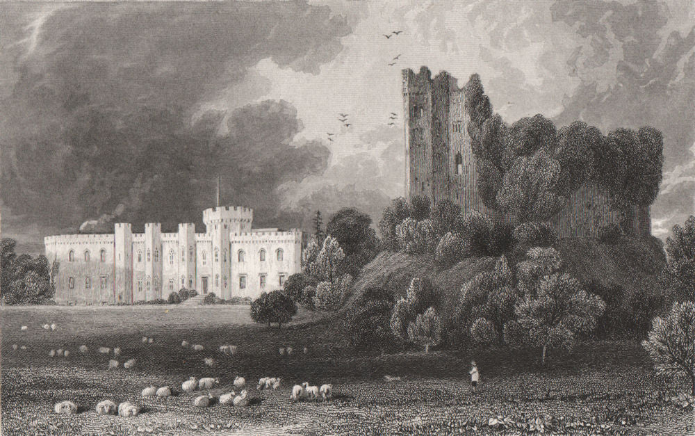 Cardiff Castle, Glamorganshire, Wales, by Henry Gastineau 1835 old print